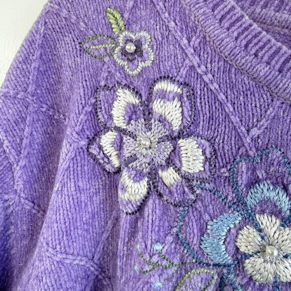 Alfred Dunner Victoria Falls Chenille Embroidered Sweater Size 3X - Picture 9 of 10